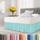 Wrap Around Dust Ruffle Bed Skirt - Spa Blue - for Full Size Beds with 15 Inc...