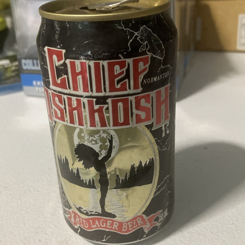 Chief Oshkosh Red Lager Beer Old Style Pull Tab Can Breweriana