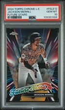 2024 Topps Chrome Logofractor Jackson Merrill Future Stars Rookie #12 PSA 10 Gem
