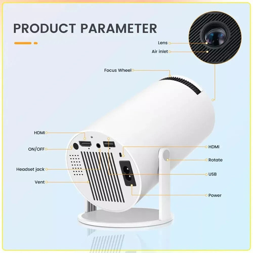 4K HY300PRO Mini Projector Dual WiFi6 5.2 Bluetooth Android 11 w/ Remote Bundle - Picture 15 of 24
