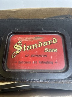 1933 Standard Beer Scranton PA Stamped Metal Advertising Tip Tray RARE