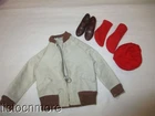 VINTAGE BARBIE KEN DOLL FASHION PAK CLOTHES WINDBREAKER JACKET BROWN SHOES CAP