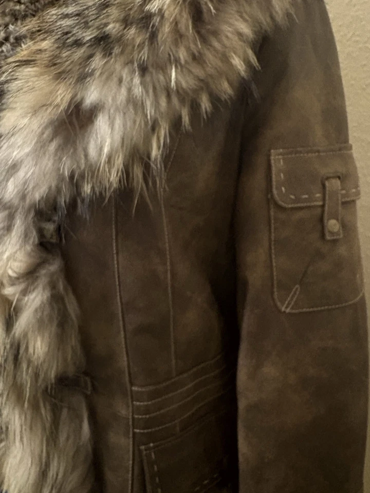 Traumhaft Biba Jacke Lederjacke  Braun wieNeu Gr.40 Echtleder Pelz - Bild 2 von 4