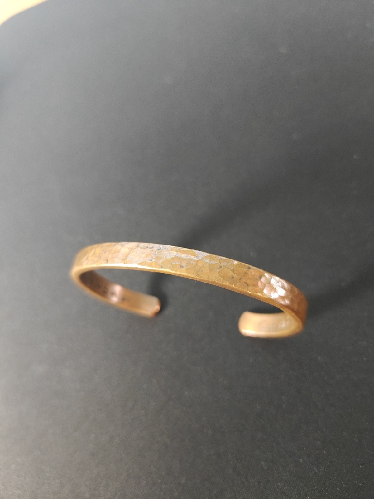 Vintage Artisan Hammered Solid Copper Cuff Bracel… - image 2