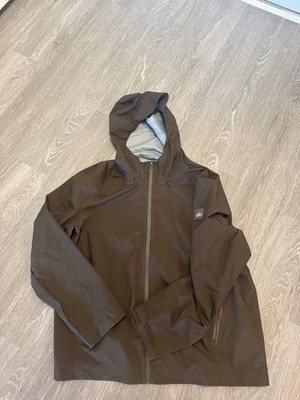 ALO Full Zip Hooded Windbreaker Jacket Pockets Men's Size L Brown