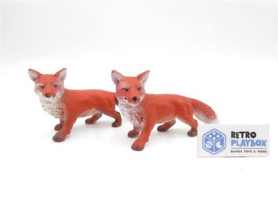 2x Schleich Roter Fuchs Fox Wild Life 14782 Figur 4x7cm Vintage /R27F3
