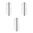 3 Sheets  of Children Measuring Decal Piano Pattern Decal Shopping Wall Sticker