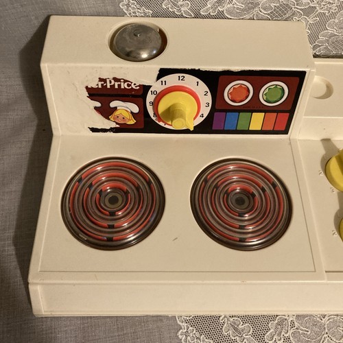 Vintage 1978 Fisher Price Cook Top Nesting Pans W/Spoon & Whistling Tea Kettle - Picture 2 of 20