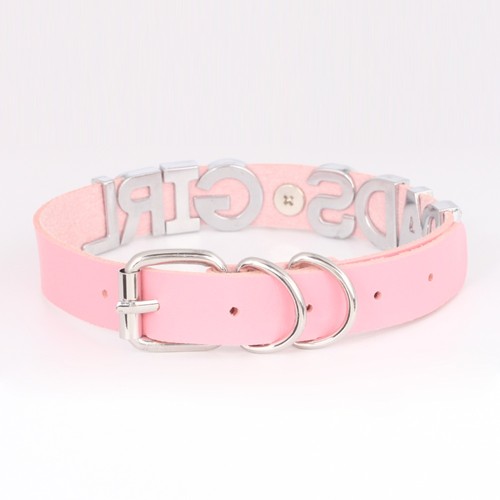 Choker Custom Necklace Chain Metal Leash Letter Collar LUST BDSM Gift O Ring - Picture 4 of 19