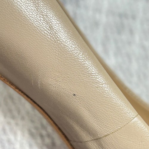Diane von Furstenberg DVF Olee Beige Nude Leather Pointed Toe Heels Pumps 6 - Picture 10 of 11