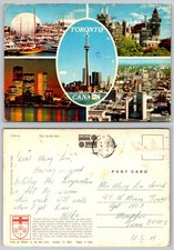 Vintage Toronto Canada Multi-View Postcard CN Tower Casa Loma John Hinde 1978