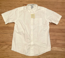 Men's White L.L. Bean short-sleeve button down L 100 cotton NWT