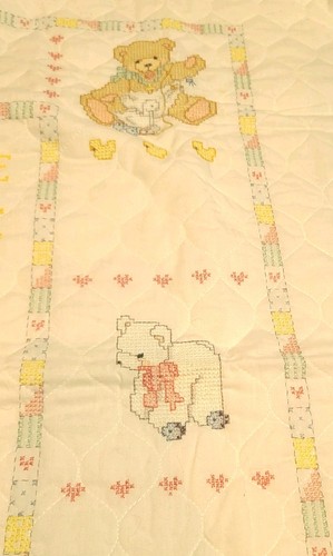 Vintage Twinkle Twinkle Little Star Blanket Quilt Cross-stitch 41 X 33 Janlynn - Picture 7 of 13