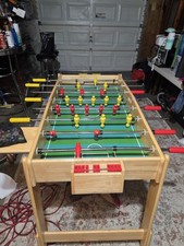 Wooden Foosball Table with Manual Scoreboard and Player Figurines