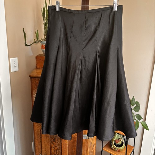 Ignite Evenings Carol Lin Flare Lined Skirt Black Flirty Preppy Dance Women’s 10