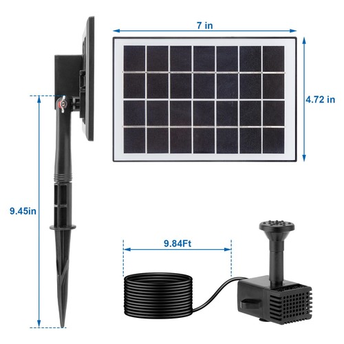 solar fountain pump 3.5W outdoor DIY solar water pump with 8 nozzles for bird - Picture 10 of 24