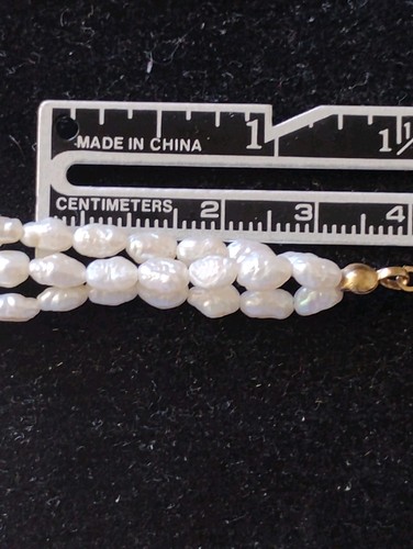 Freshwater Seed Pearl Triple Strand Necklace 25" With Shell Trinket Holder Vtg - Picture 12 of 15