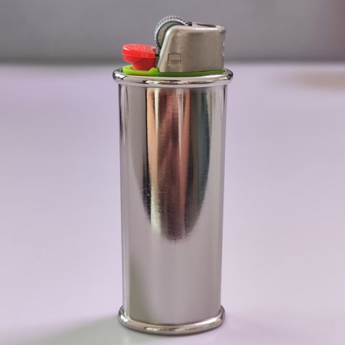 New 1Pc Metal Lighter Case Cover Shell for BIC J6 Lighter Cover Silver Case - Picture 3 of 11