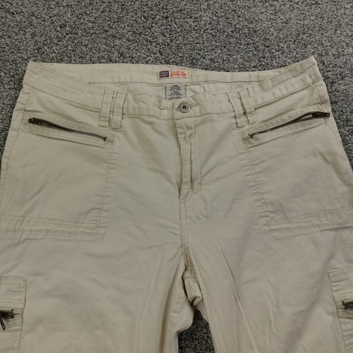 VTG Faded Glory Shorts Womens 20W Beige Cargo Paratrooper Military Army Hike Y2K - Picture 6 of 11