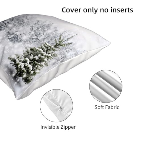 Winter Kissenbezüge 18x18 Weiß Dekor 18" x 18" (2er Pack) Schneeflocke Baum - Bild 7 von 7