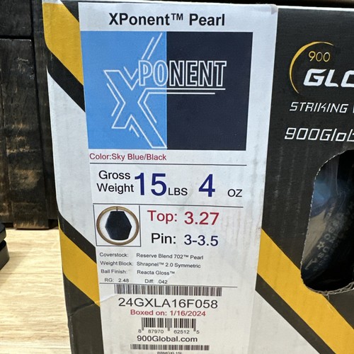 900 Global Xponent Bowling Ball 15lb Blue Pearl Reactive Symmetric 1. Qualität - Bild 9 von 9