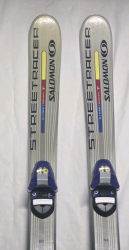 Salomon Snow Skis Silver Blue 130 Sc 100 64 89 R10.4 Streetracer kids Adaults  - Picture 6 of 12