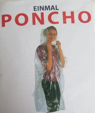 RAINSTOP Einmal Poncho Transparent 100 % PVC Regenponcho mit Kapuze Einheitsgröß