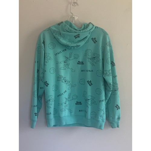 Space Jam Blue Patterned Hoodie Looney Tunes Size M - Picture 4 of 4