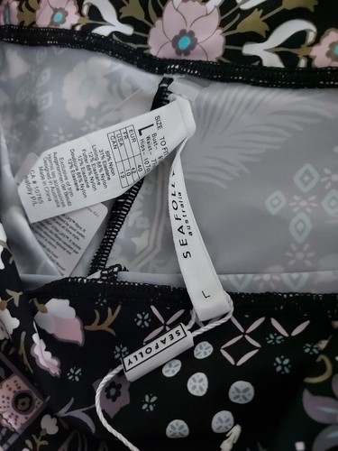 NUEVO CON ETIQUETAS Leggings Seafolly Active Wear Lycra Estampado Floral Con Bolsillo con Cremallera Talla L - Imagen 2 de 9