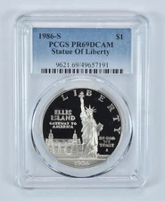 1986-S Statue Of Liberty Commemorative Dollar PR69 DCAM PCGS Blue Label