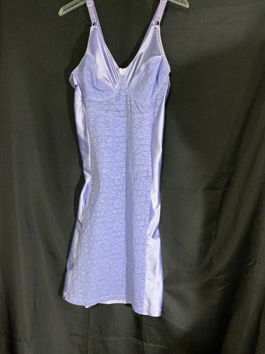 46 2x Vintage Satin & Spitze Crownette Power Shaper BH Mieder Nylon Spandex Slip - Bild 6 von 6
