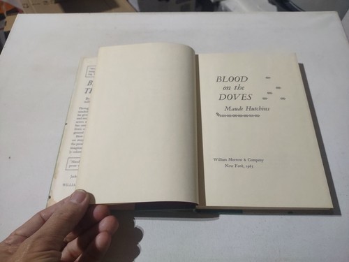 1965 BLOOD ON THE DOVES FIRST EDITION HC BOOK NOVEL BY MAUDE HUTCHINS - Picture 8 of 14