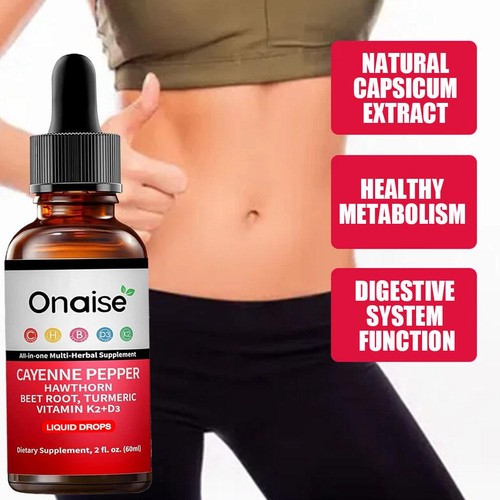 ONAISE Cayenne Drops - Cayenne Pepper Drops Liquid Supplement 60ml - Picture 6 of 8