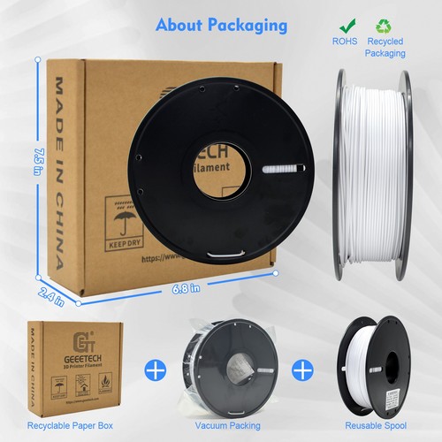 Geeetech 3D Drucker Filament PLA ABS+ PETG TPU UV Resin 1kg 1.75mm Mehrfarbig DE - Bild 224 von 226