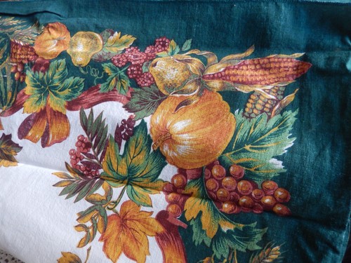 Table Cloth Fall Thanksgiving Banquet Decor Pumpkins Corn Apples L 108” x 55” - Picture 6 of 7