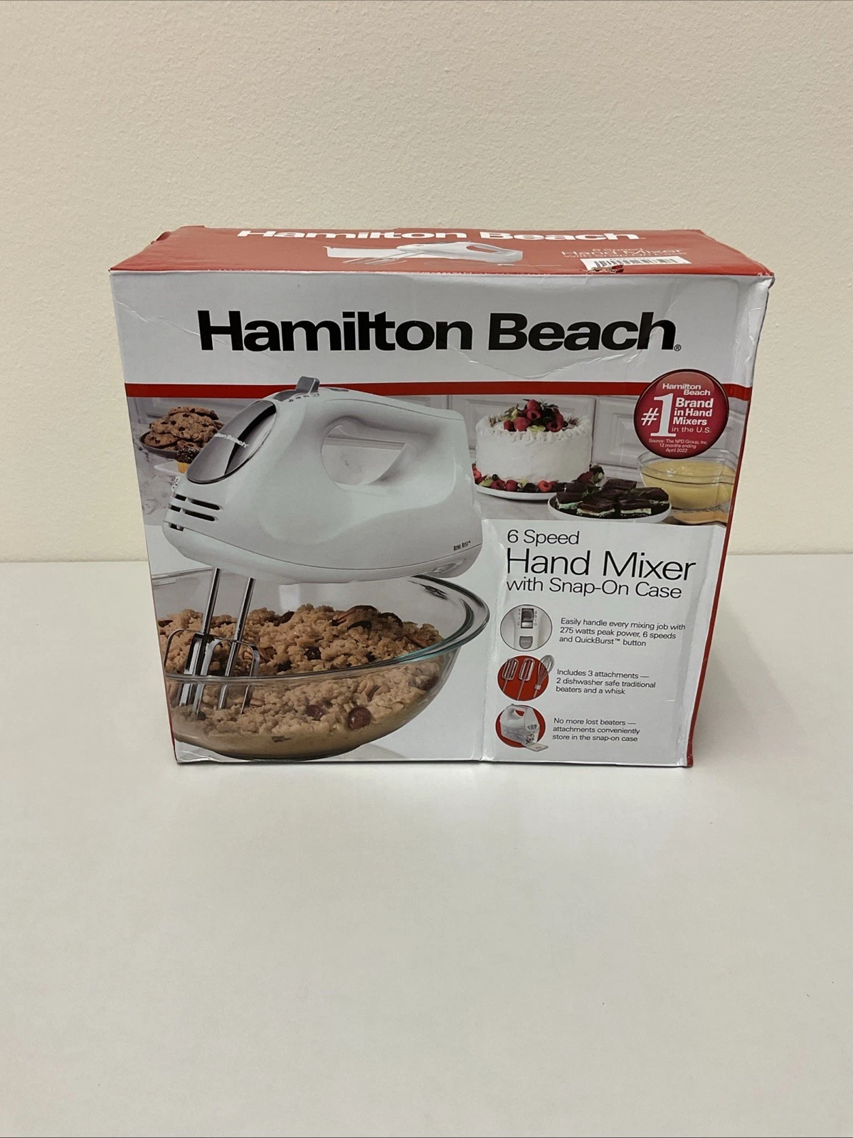 Hamilton Beach Hand Mixer with Snap-On Case - White G88