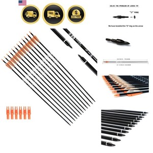 Tiger Archery 30inch Carbon Arrow Practice Hunting Arrows With Removable Tips FO