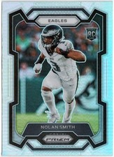 2023 Panini Prizm Silver Prizm Nolan Smith Rookie Parallel Card #382 Eagles