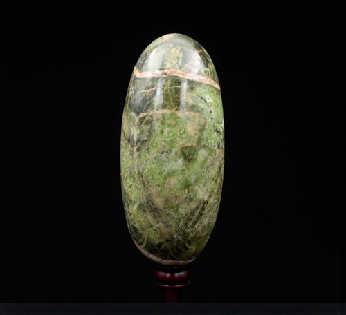 Lingam Vésuvianite verte 330 mm cristal de guérison naturelle pierre précieuse lingam spirituel - Photo 3 sur 10