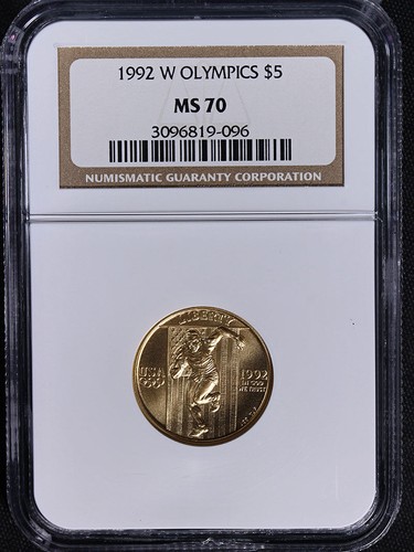 1992-W Olympics Commemorative Gold $5 NGC MS70 - STOCK - Picture 3 of 4