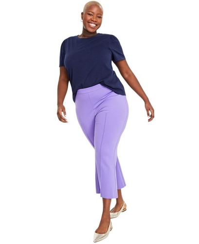 On 34th Women's Trendy Plus Size Pont? Kick-Flare Ankle Pants - Picture 3 of 8
