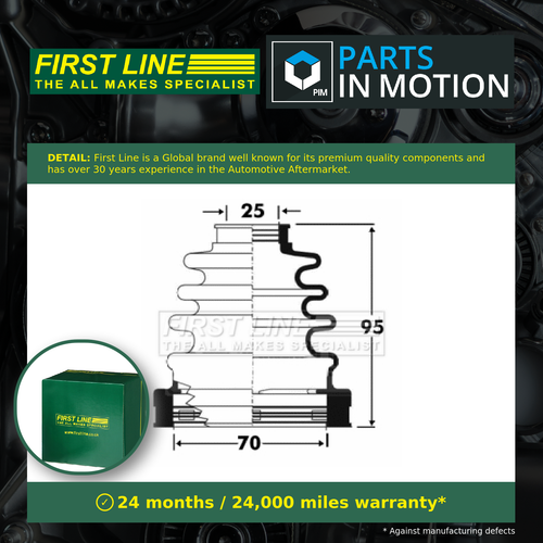 CV Joint Boot FCB2864 First Line C.V. Driveshaft Gaiter 0443805260 Quality New - Picture 1 of 7