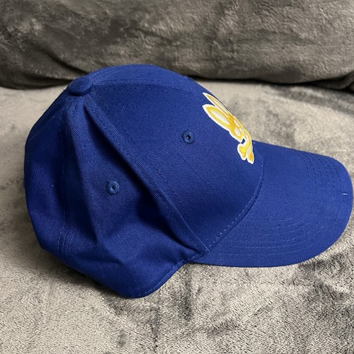 NEW Psycho Bunny Men’s Core Tall Bunny Cap Blue Gold Embroidered Adjustable - Picture 5 of 8