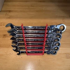 Crescent 7pc Metric Flex Head Ratcheting Combination Wrench Set 8–18mm Chrome