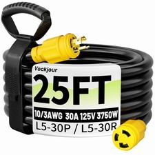 Vockjour 30 Amp Generator Extension Cord 3 Prong 25FT, NEMA L5-30P/L5-30R 10 ...