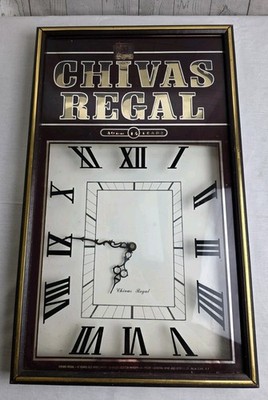 Vintage Chivas Regal Scotch Whiskey Mirror/Clock 25''X15''X2'' Tested