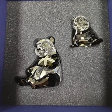 Swarovski Crystal SCS Figurine In Box Endangered Wildlife Pandas 