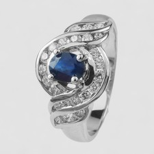 Luxurious Blue Sapphire 0.35ct 925 Sterling Silver Gemstone Jewelry Fine Rings