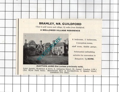 Bramley Surrey - 1967 Small House Sale Advert