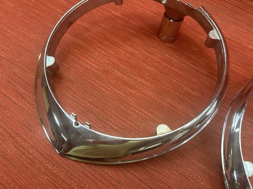 Pair of 1941 Dodge chrome headlight bezels, #863827, hot rat rod lowrider - Picture 4 of 18